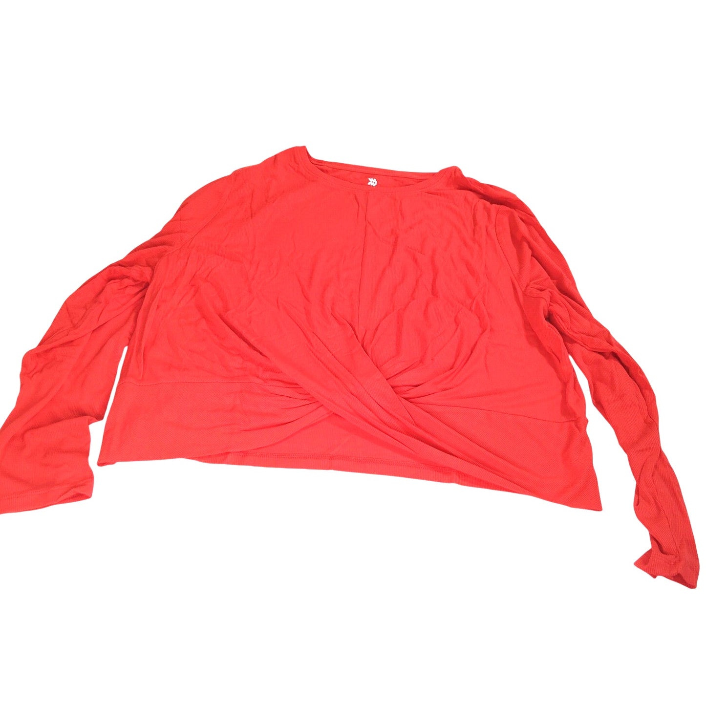 All in Motion Women’s Twist Front Long Sleeve Top Red 1X