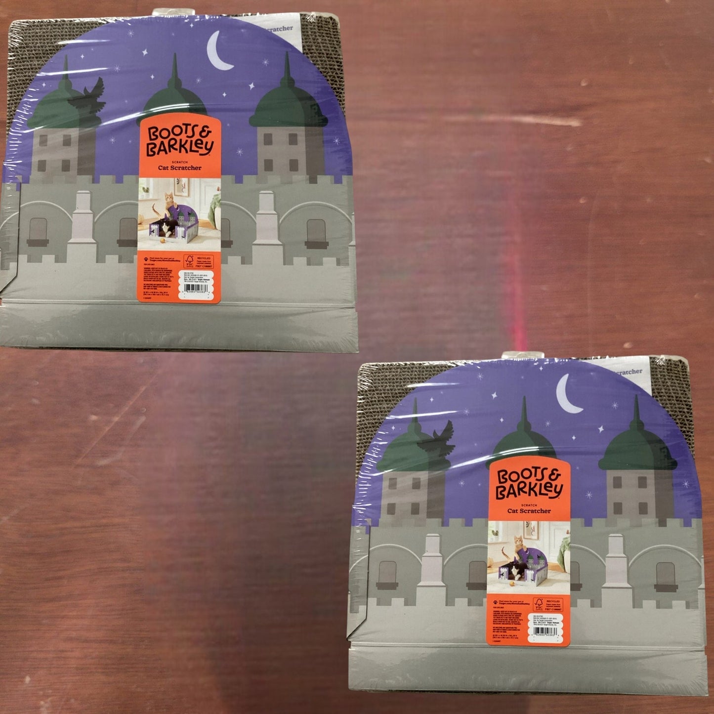 2-PK Boots & Barkley Castle Theme 15" Cardboard Cat Scratcher Pad –Castle Design