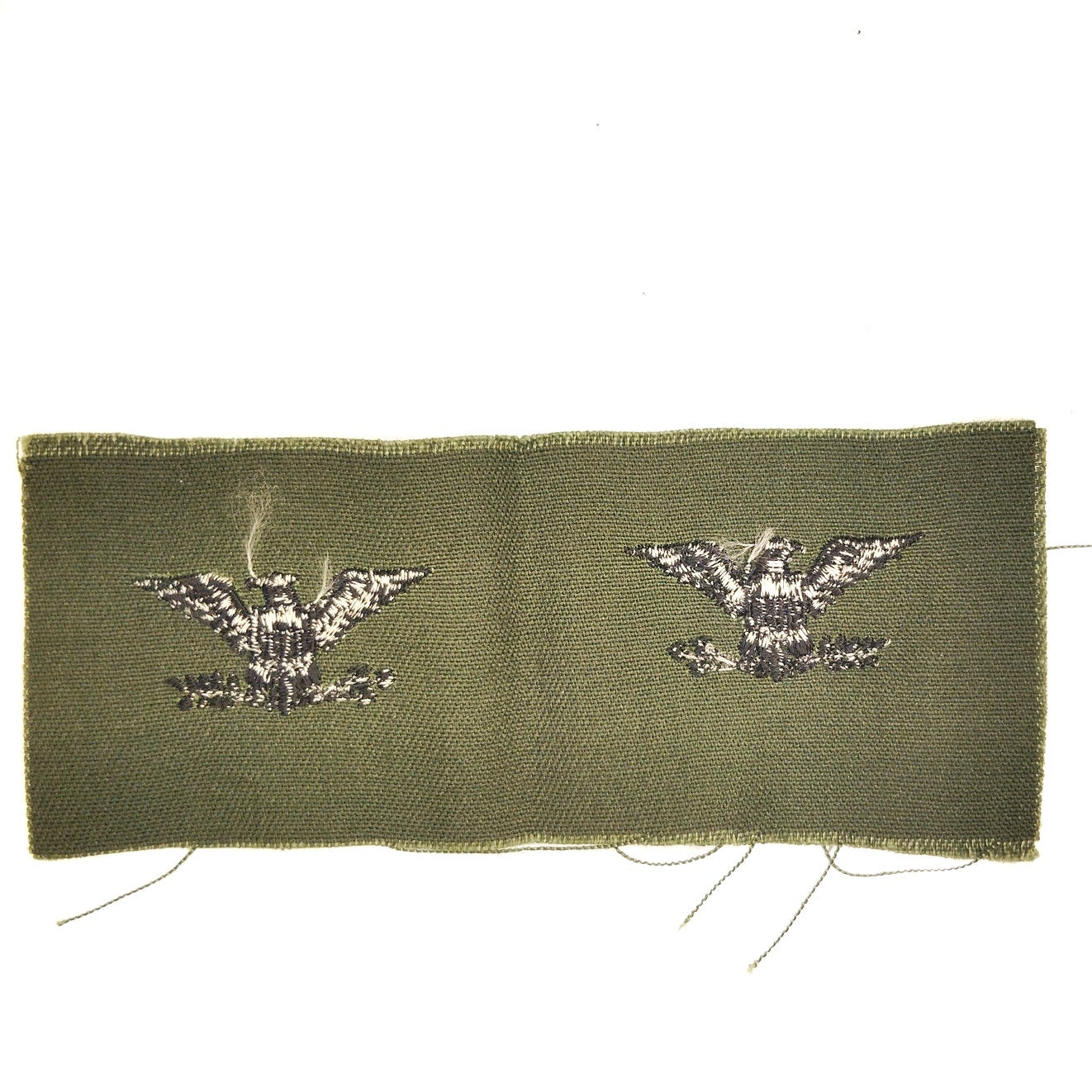 US Army USAF Colonel O‑6 Rank Patch Subdued OD Green 5" × 2" Pair