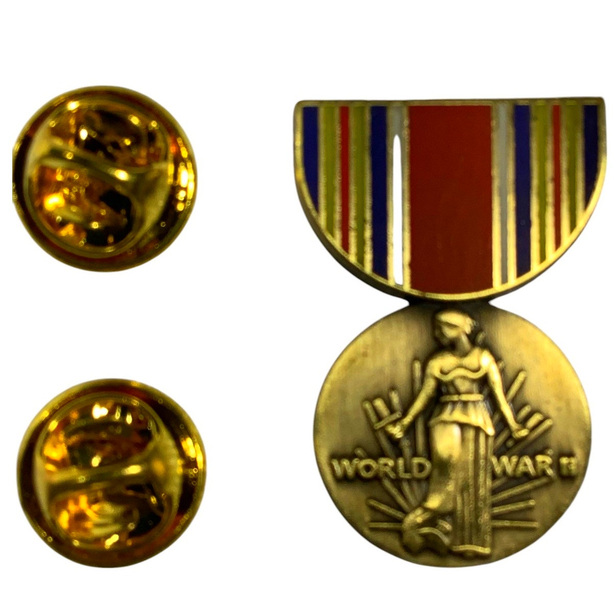 World War 2 (WW II) Victory Medal Lapel / Hat Pin 1-1/8"H x 3/4"W