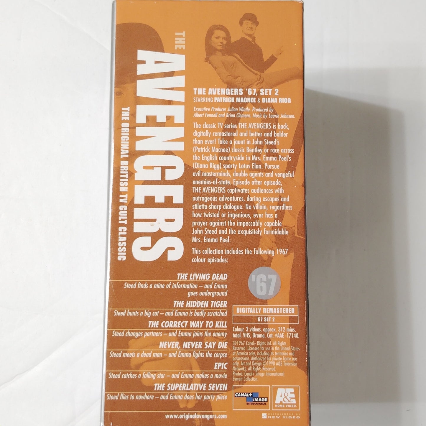 Avengers ’67 VHS Set 2 Vols 4‑6 1998 A&E Diana Rigg Remastered