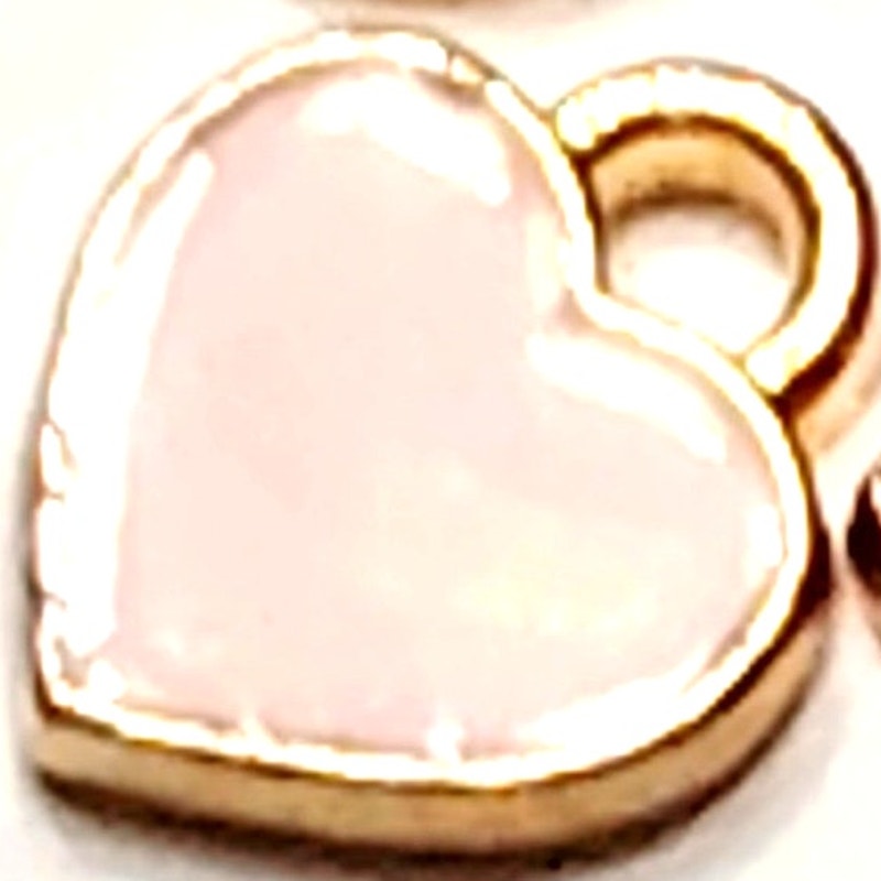Heart Charms 4‑Pack Gold‑Tone Enamel Red White Pink Black 1/4" Jewelry Making
