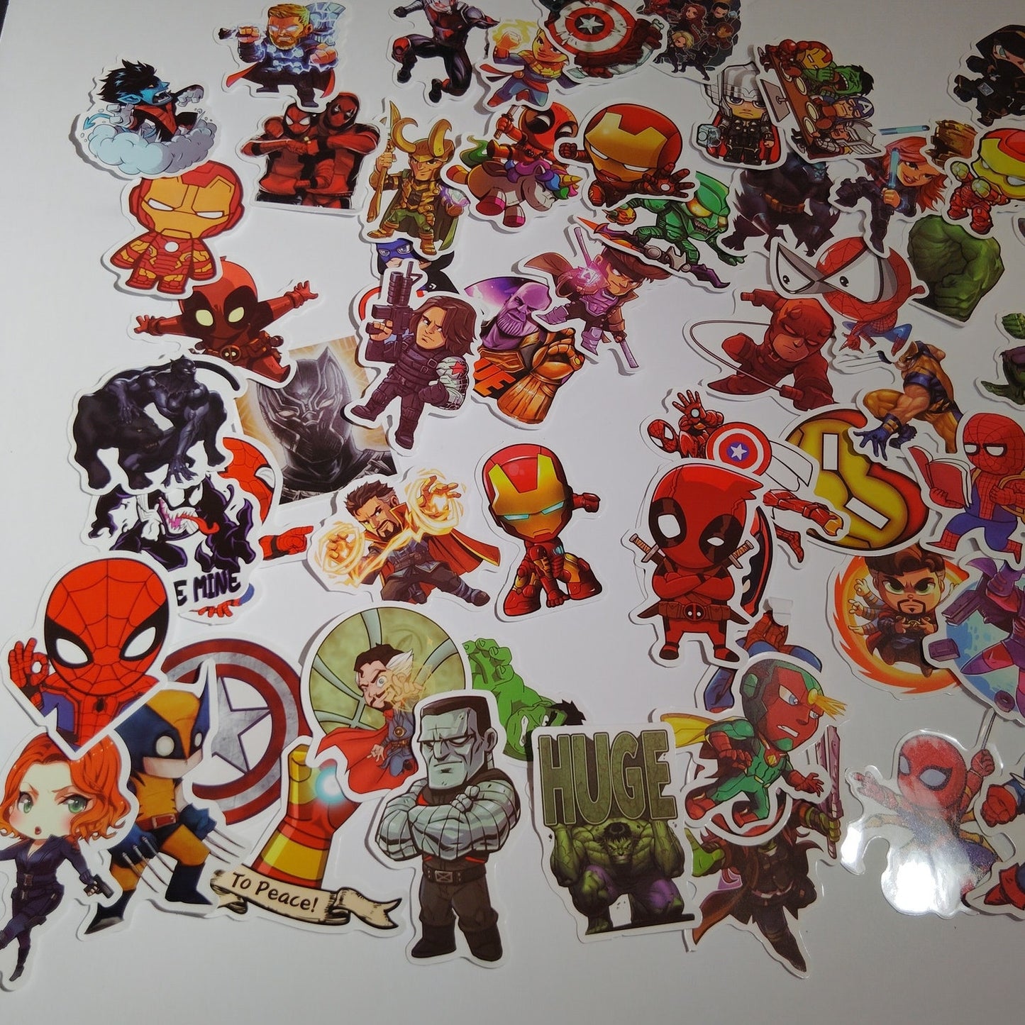 130‑Pc Marvel Chibi Vinyl Sticker Pack Waterproof Laptop Water Bottle Decals