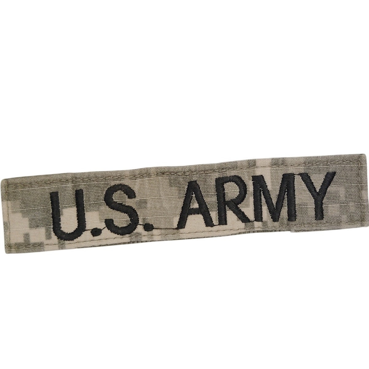 ACU Digital Camo Name Tape "US Army" Black Text Hook Back 5" × 1"