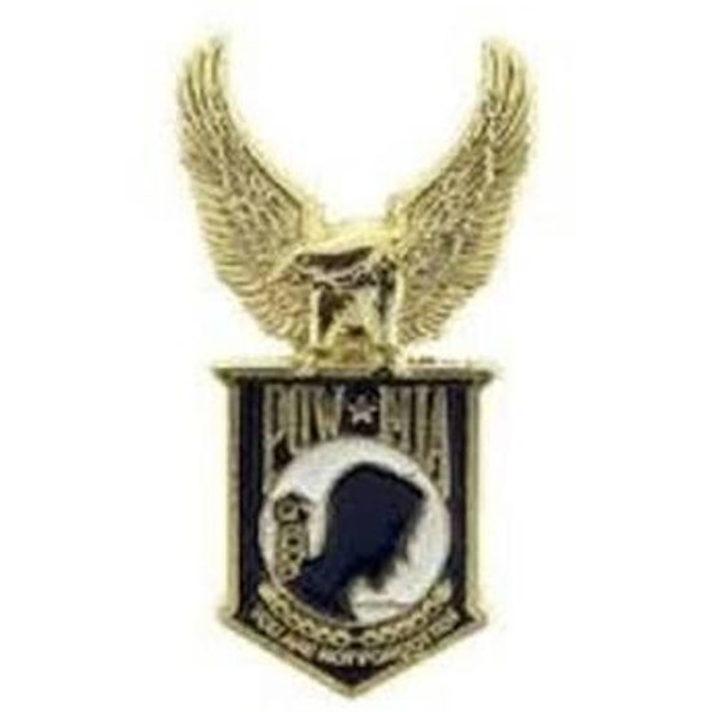 POW/MIA Eagle Wings Novelty Hat Lapel Brooch Pin, 1"H × 1/2"W