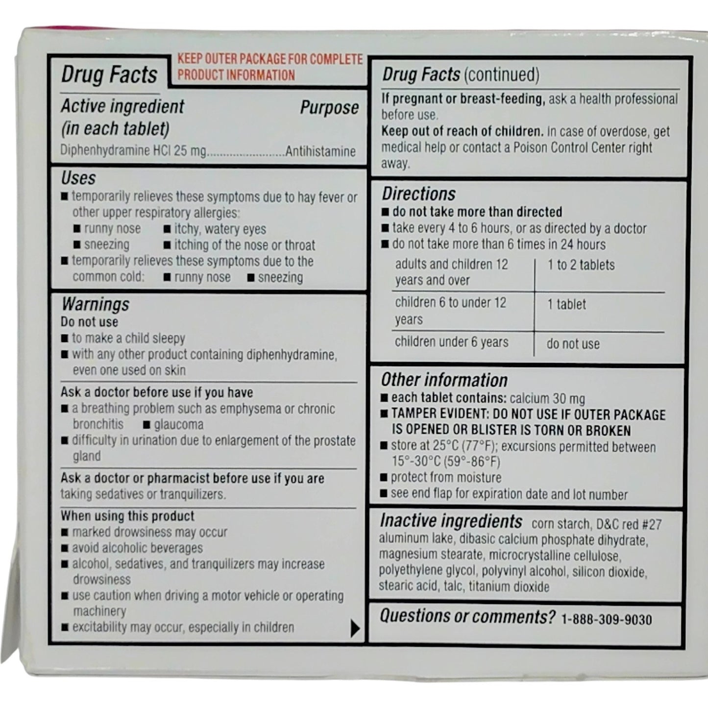 DG Health Allergy Relief – Diphenhydramine 25mg – 100 Ct – Exp. 03/2027