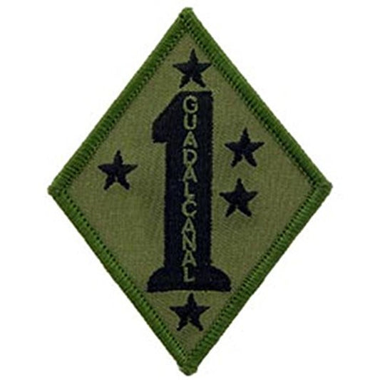 USMC 1st Marine Division Subdued Guadalcanal Patch 3‑1/2" × 2‑3/4" Sew‑On