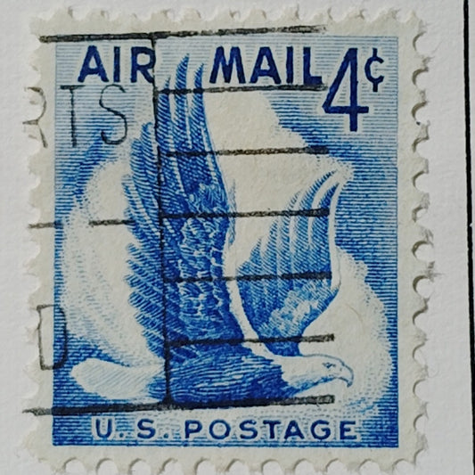 1954 U.S. Airmail 4¢ “Eagle in Flight” Stamp – Scott C48 – Used