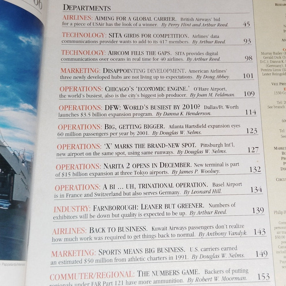 Air Transport World Magazine Sept 1992 - Aviation Management & Airline Industry