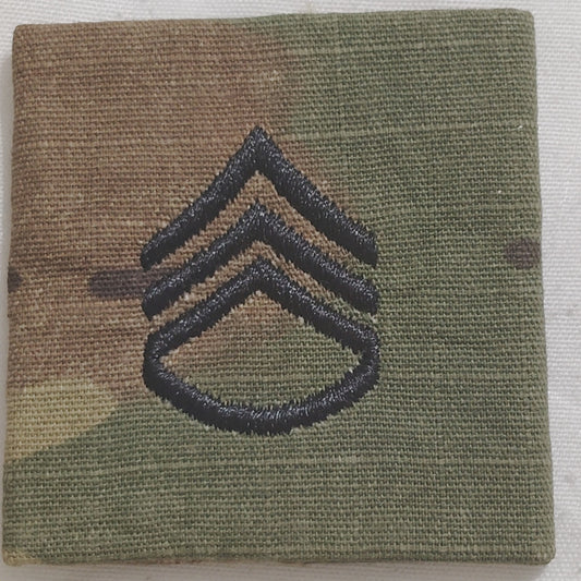 U.S. Army Staff Sergeant (SSG) Patch OCP Scorpion W2, 2"×2" Sew‑On Device – E‑6