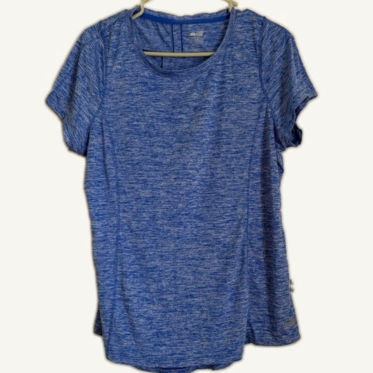 Avia Girls Blue Heathered Athletic Workout T-Shirt XL Short Sleeve Tee