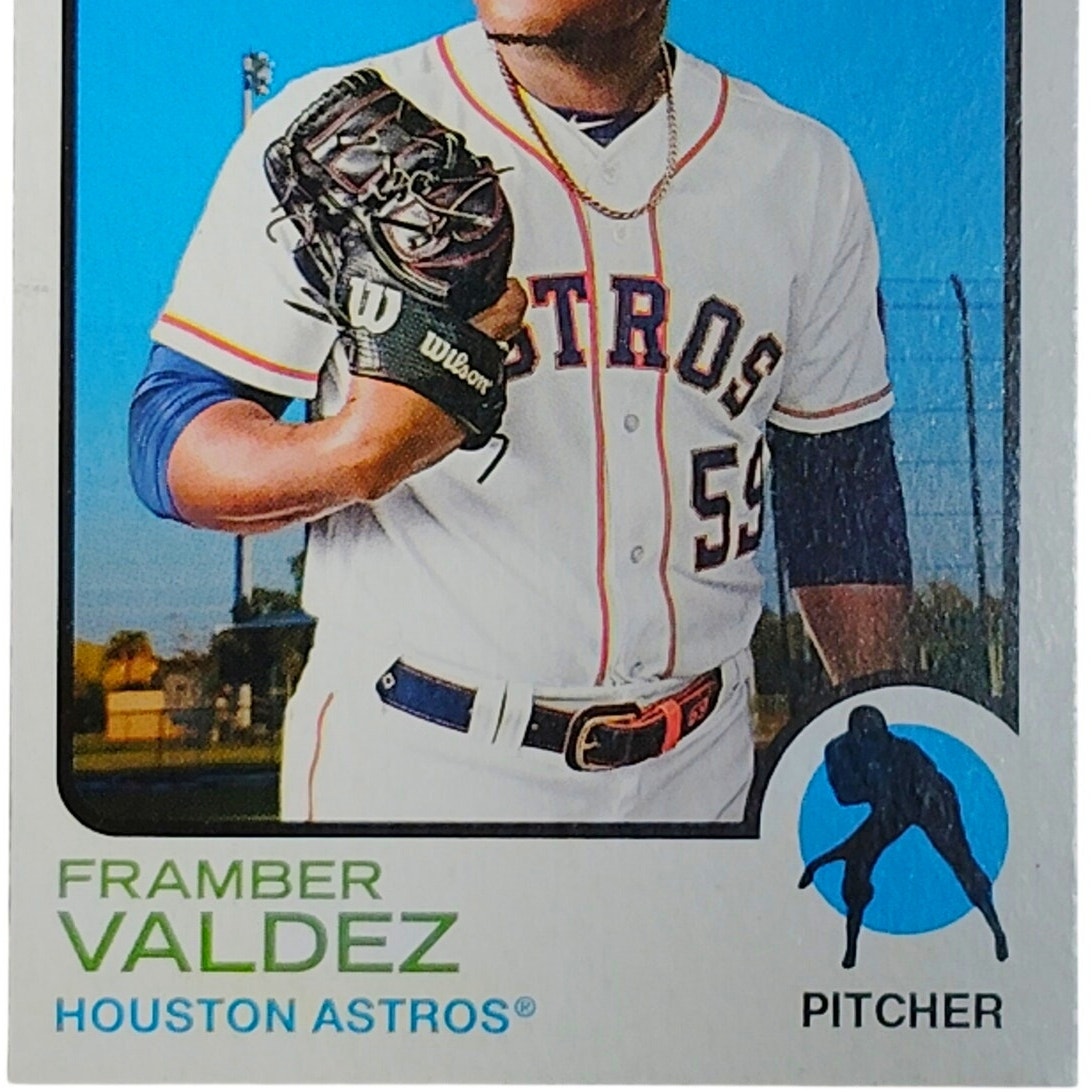 2022 Topps Heritage Framber Valdez 375 Houston Astros Pitcher Baseball VG/EX