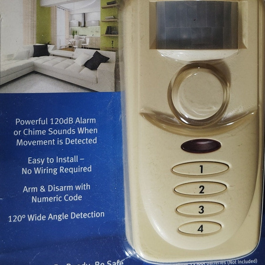 SABRE HS-MSA Motion Sensor Alarm – 120dB, White (UPC: 023063809274)