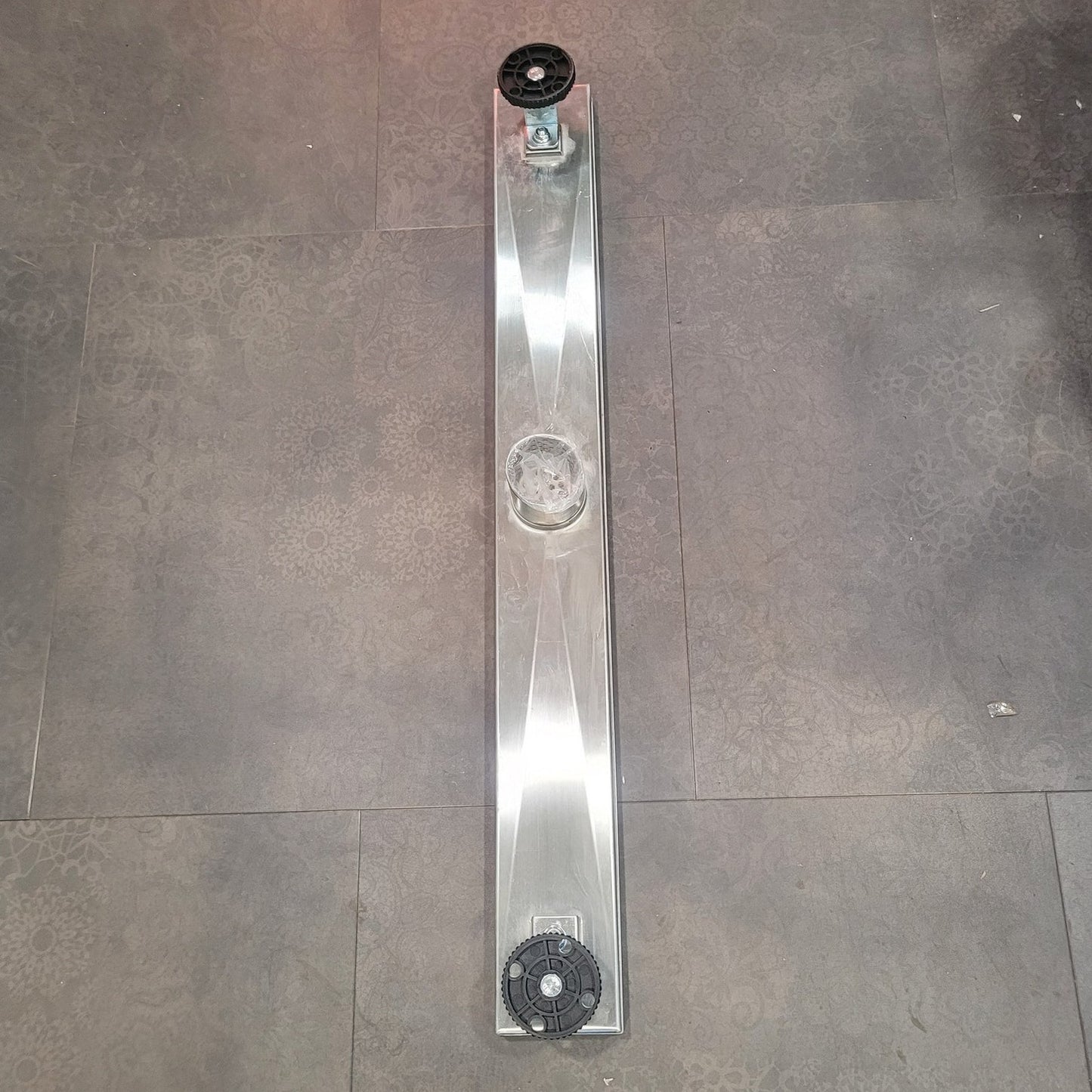 28 in. Stainless Steel Linear Shower Drain with Square Pattern Drain Cover