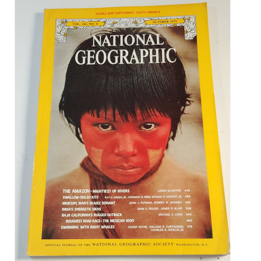 National Geographic Magazine – October 1972, Amazon, Mercury, Baja California