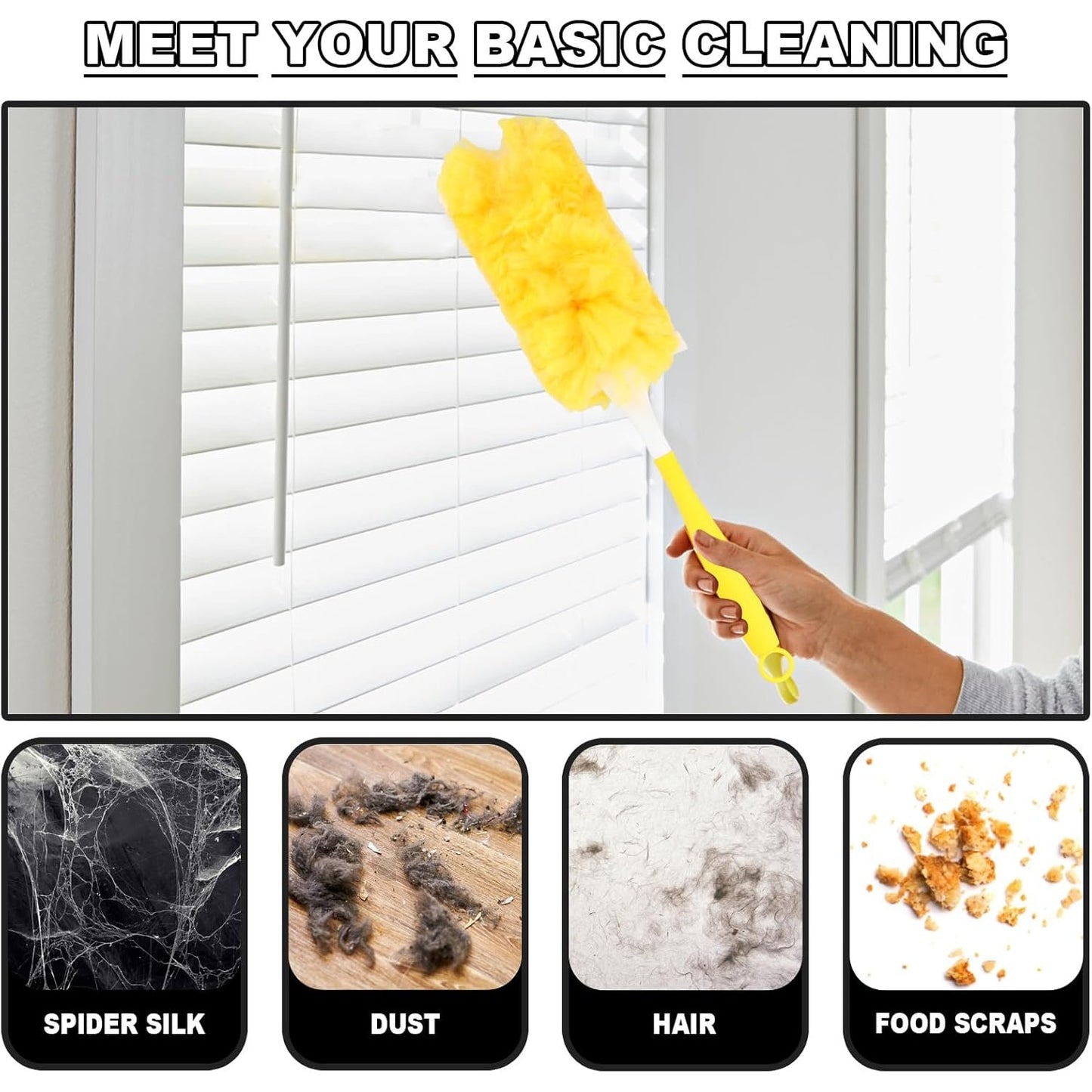 40‑Pack Duster Refills with Handle and Telescopic Rod Microfiber Cleaning Set