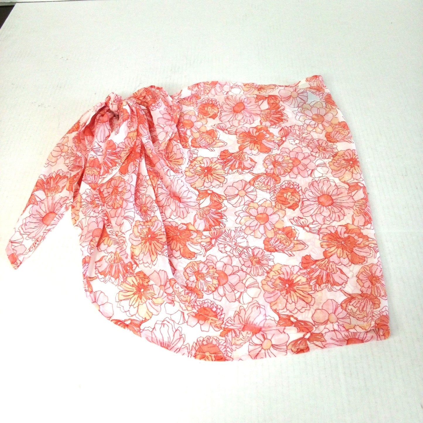 Shade & Shore Floral Print Chiffon Sarong Cover‑Up Pink S (4-6)