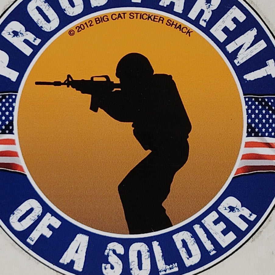 Proud Parent of a U.S. Soldier Decal  4-1/8" Round  Vinyl Sticker  Car, Laptop