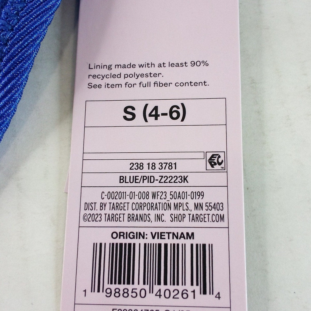 Wild Fable Shiny Ribbed High‑Leg Cheeky Bikini Bottom Blue S (4-6), Side Tie