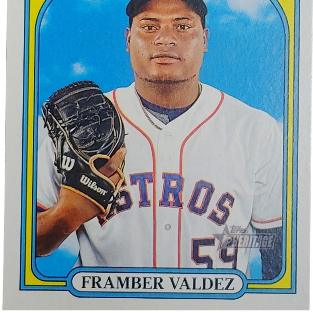 2021 Topps Heritage Framber Valdez 154 Houston Astros Pitcher VG/EX