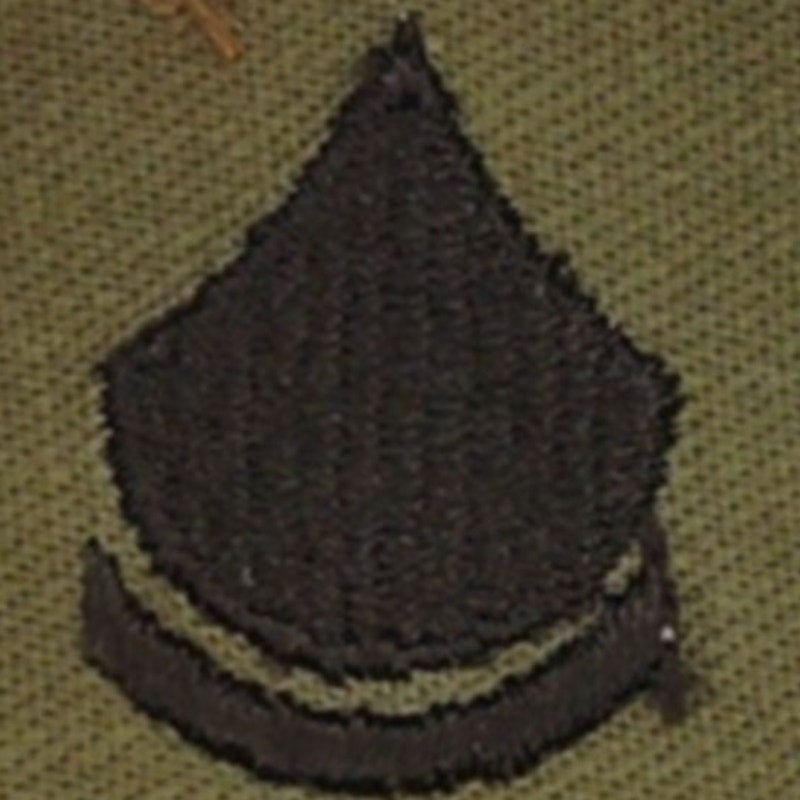 US Army PFC E‑3 Subdued OD Sleeve Chevrons Pair 4‑1/4" × 2" Sew‑On