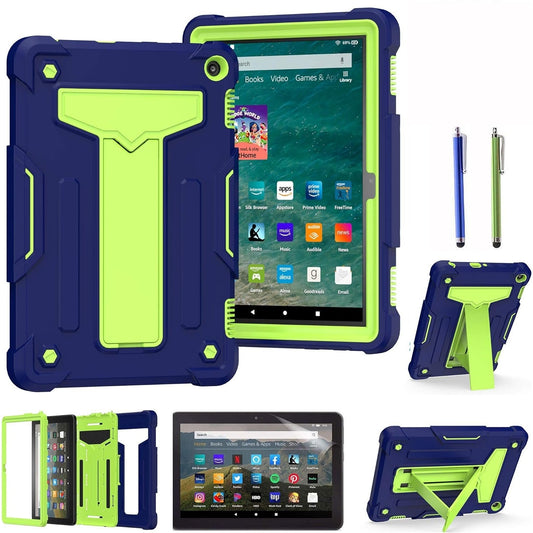 Case for Amazon Fire HD 8.0 2022, w/ Kickstand, Screen Protector & 2 Stylus Pens