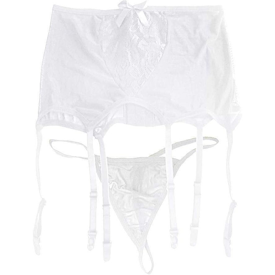 White Garter Belt and Panty Set XXXL 95% Poly 5% Spandex NEW