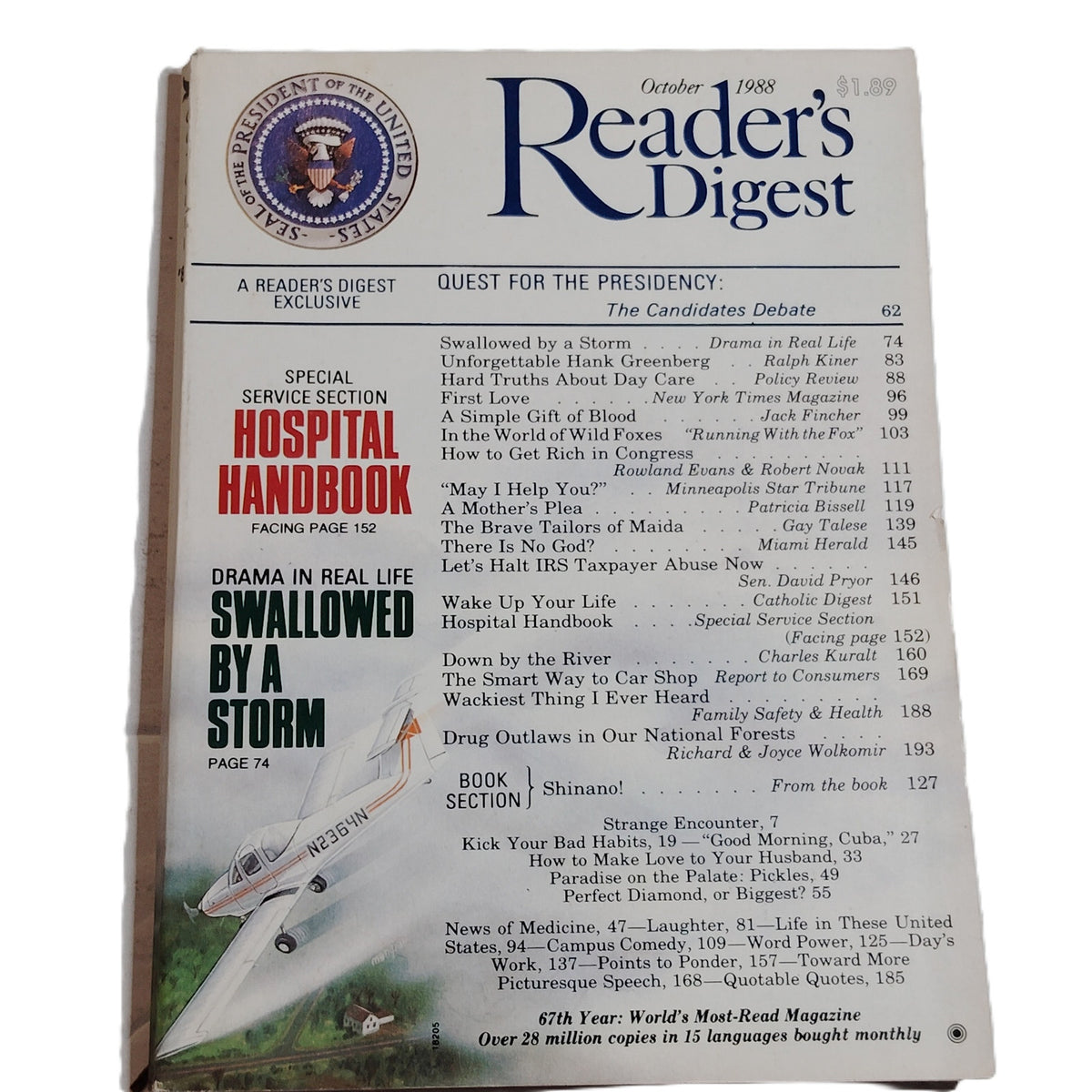 Reader's Digest October 1988 Magazine - Candidates Debate Election Issue