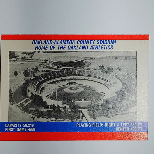 1987 Fleer Team Sticker Astros/Mariners - Reverse: Oakland-Alameda Stadium VG/EX