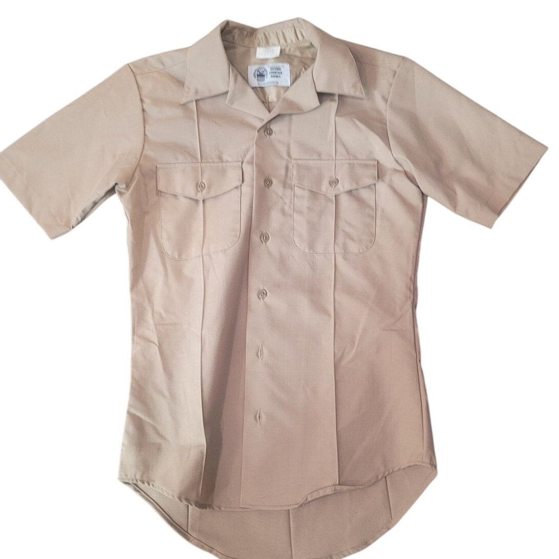 U.S. Military Service Khaki Shirt – Athletic Fit, Small, Poly/Wool Blend