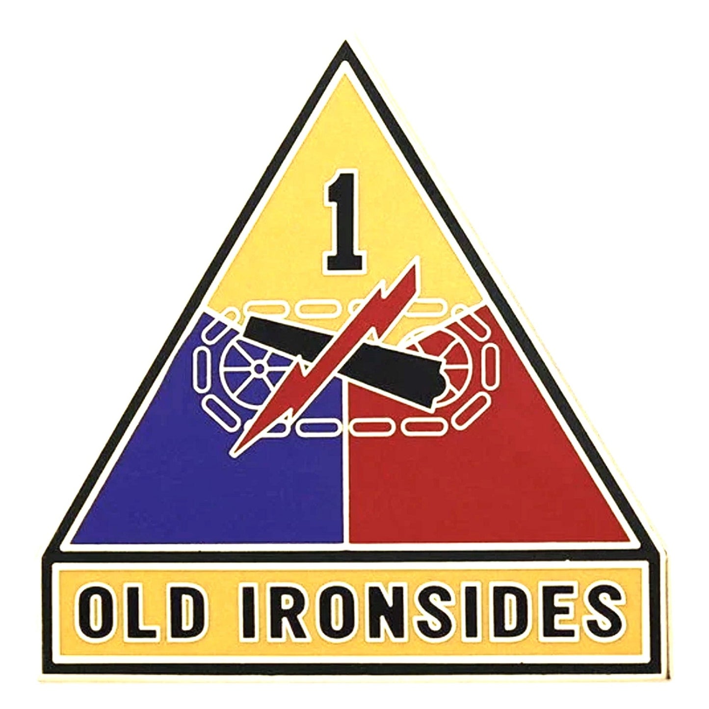 1st Armored Division CSIB Novelty Hat Lapel Pin Old Ironsides 2" × 2"