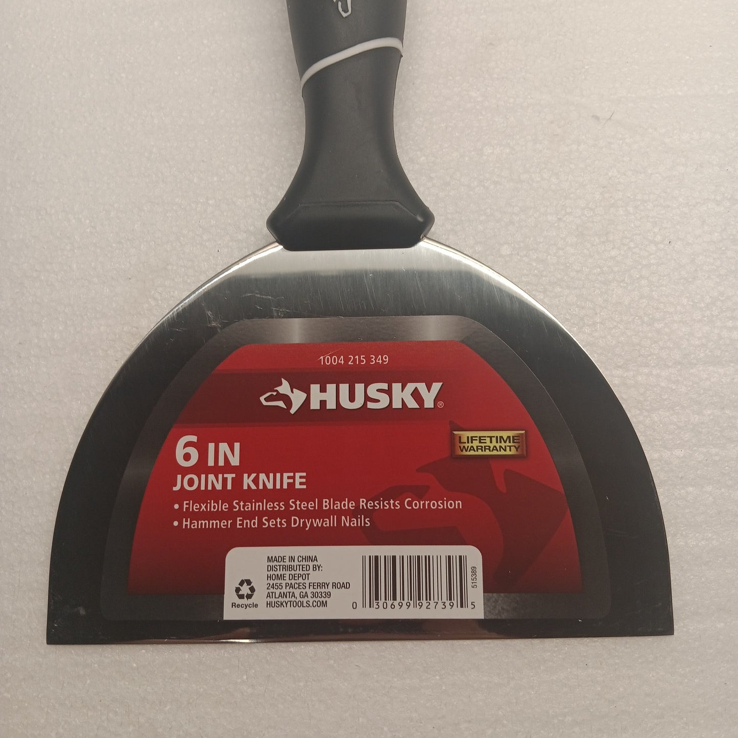 Husky 6" Stainless Steel Joint Knife Drywall Tool - Hammer End Soft Grip