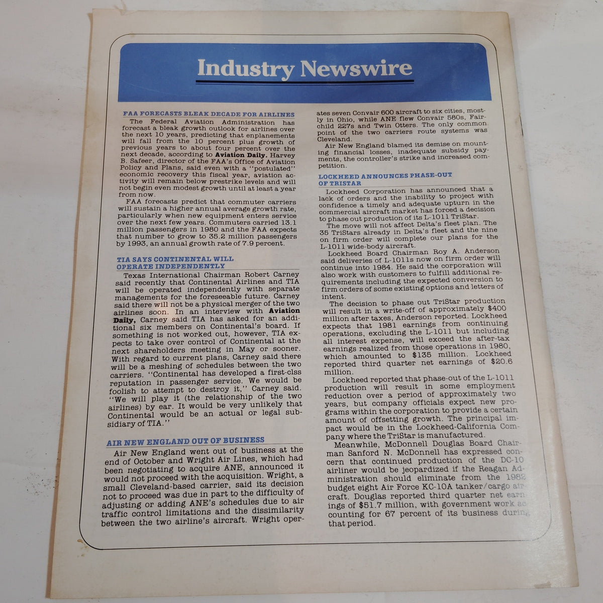 Delta Digest Magazine December 1981 - Vintage Airline Publication Christmas
