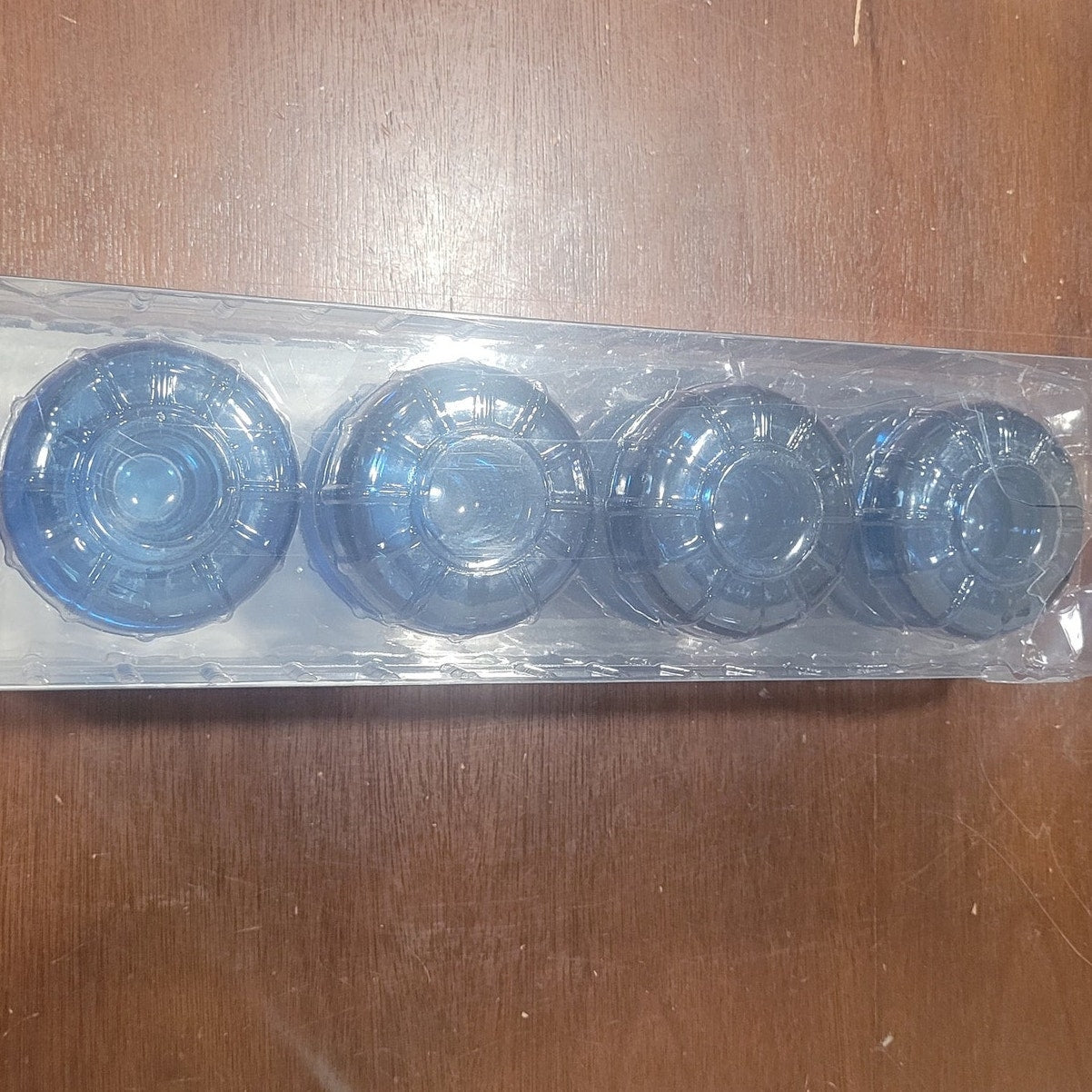 4pk Bubble Glass Taper Candle Holders – Blue – Sculptural Modern Design