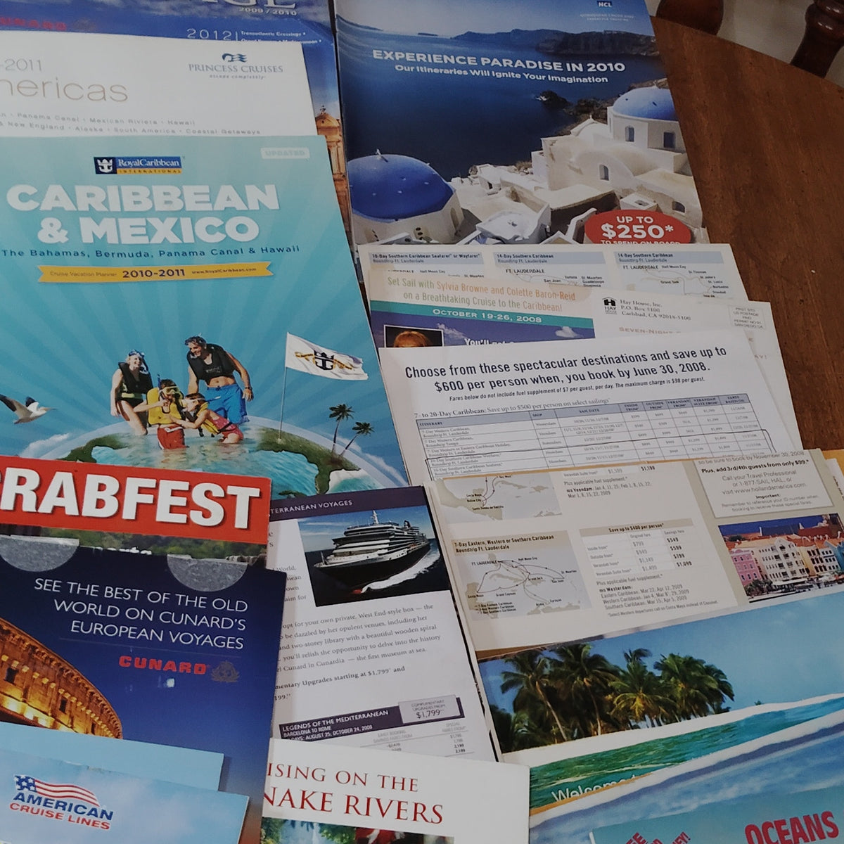 Vintage International Cruise Line Ephemera Collection - Brochures & Ads - 9 Lbs