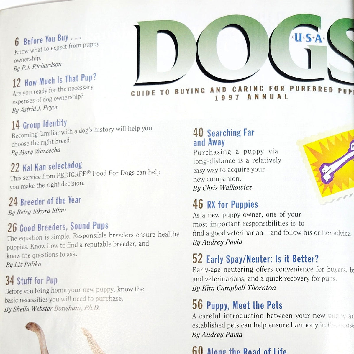 Dogs USA 1997 Annual Puppy Buyer's Guide & Owner's Manual Magazine Rottweiler