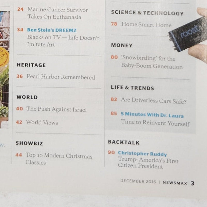 Newsmax Magazine December 2016 Donald Trump First 100 Days Back Issue
