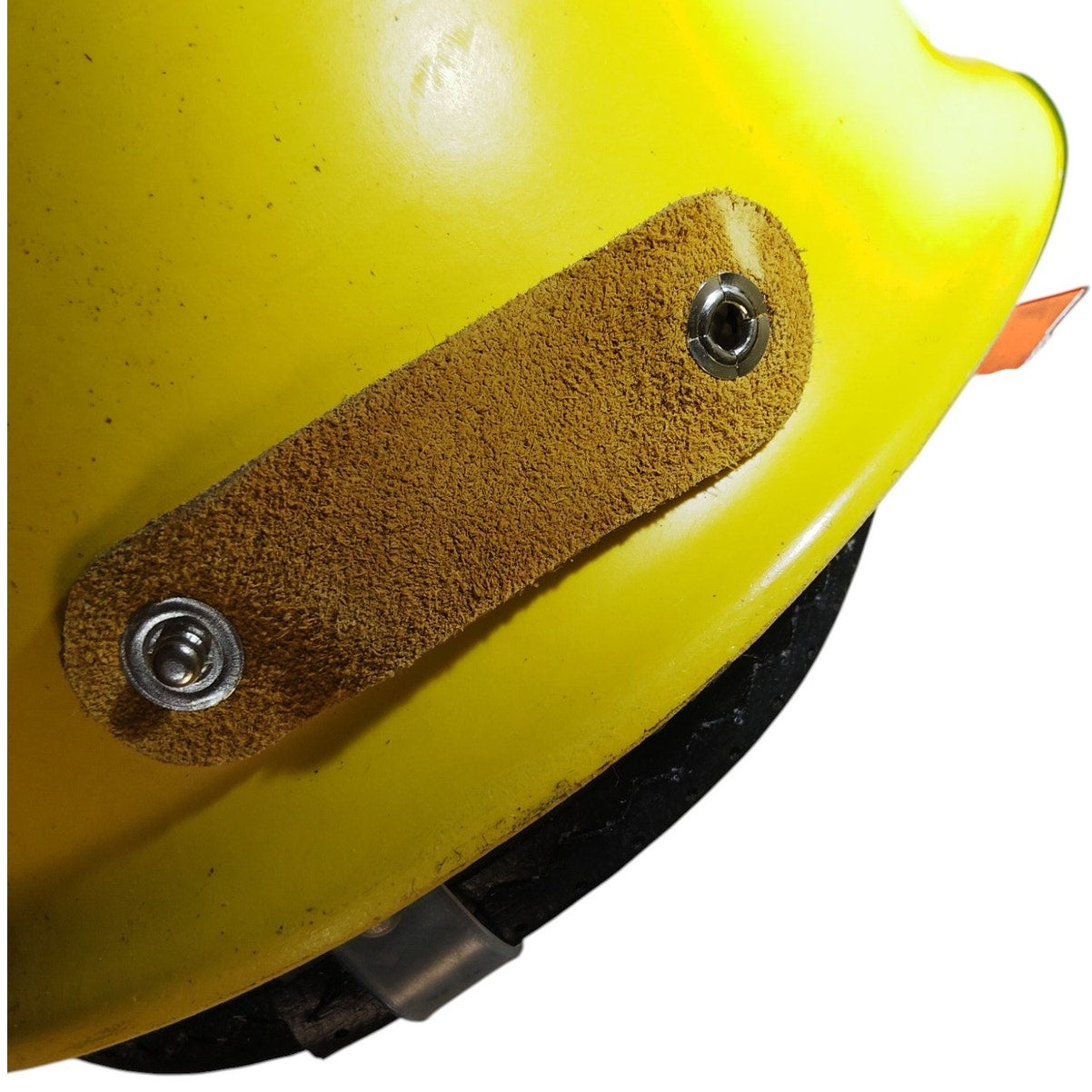 1970's Fibre-Metal Yellow Safety Headwear, ANSI Z89.1-1969 Class C w/ Universal Lamp Bracket No. L-1