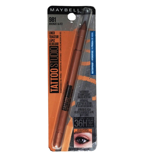 Maybelline Tattoo Studio Gel Eyeliner – Bronze Glitz, Waterproof, 36HR Wear