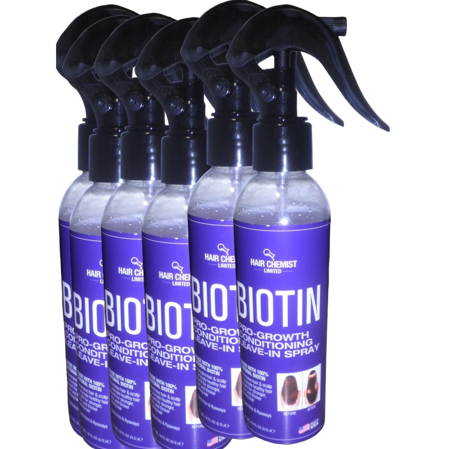 6 x Hair Chemist Biotin Leave-in Conditioning Spray 6 oz, Revitalizing Hair Care