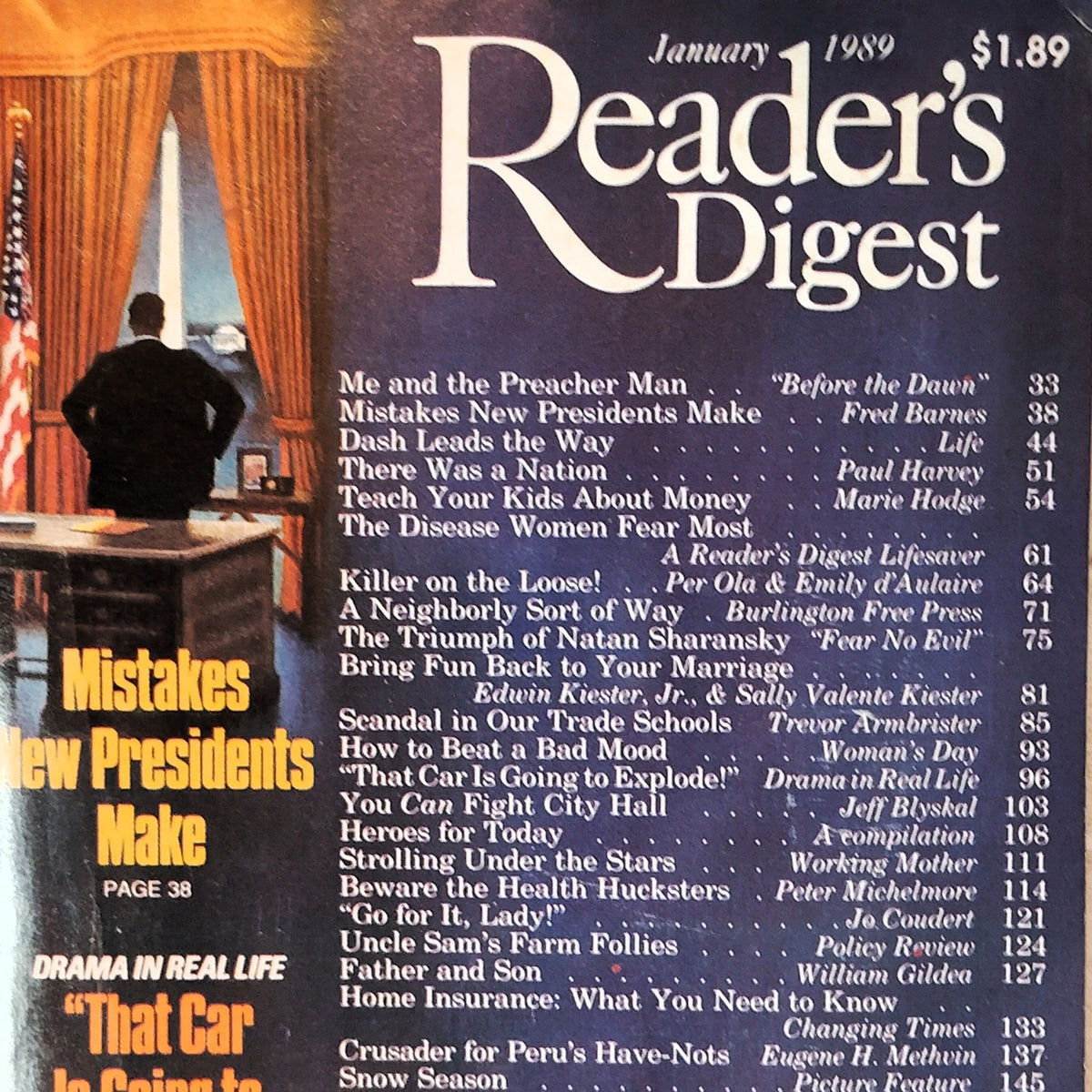 Vintage Reader's Digest January 1989 Magazine Mistakes New Presidents Make