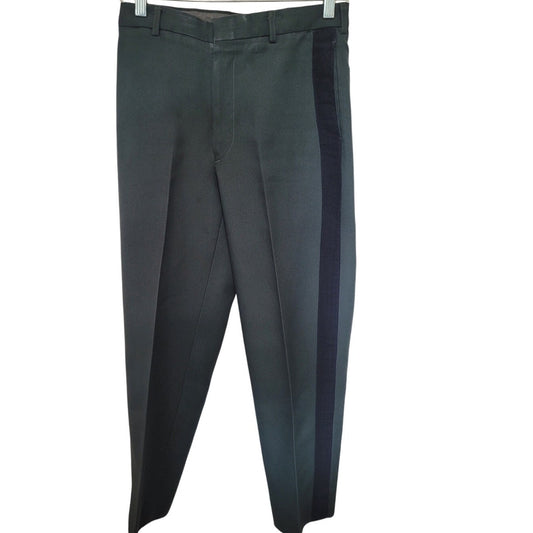 Men’s Army Service Trousers - Size 30S - Green Shade 491 - Black Officer Stripe