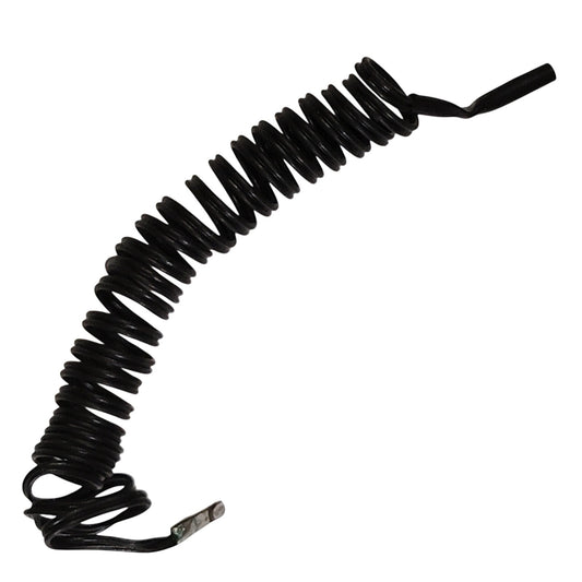 35" Surplus Coiled 2‑Wire Copper Cable Non‑Recoiling Beaded & Stripped Ends
