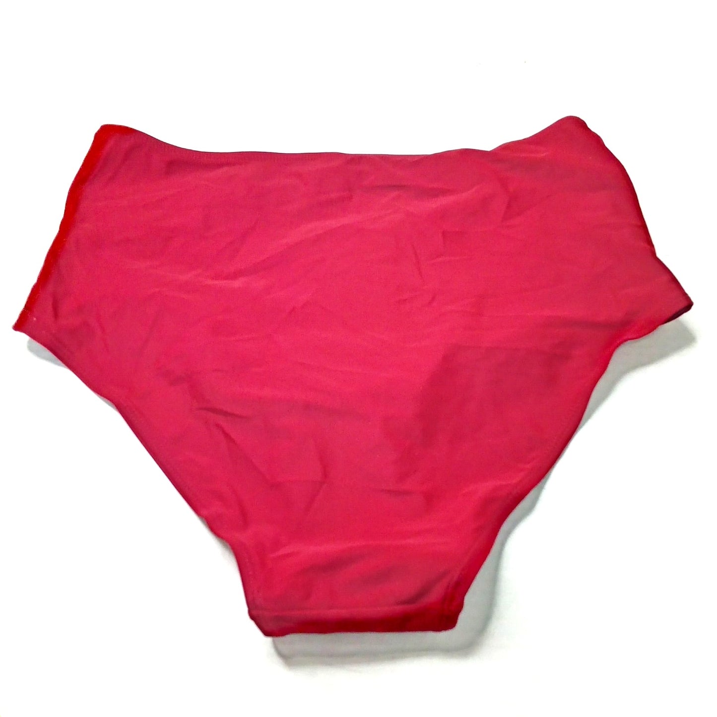 Aqua Eve Red High Waisted Bikini Bottoms Ruched Swim Bottoms Women’s XL (14W)