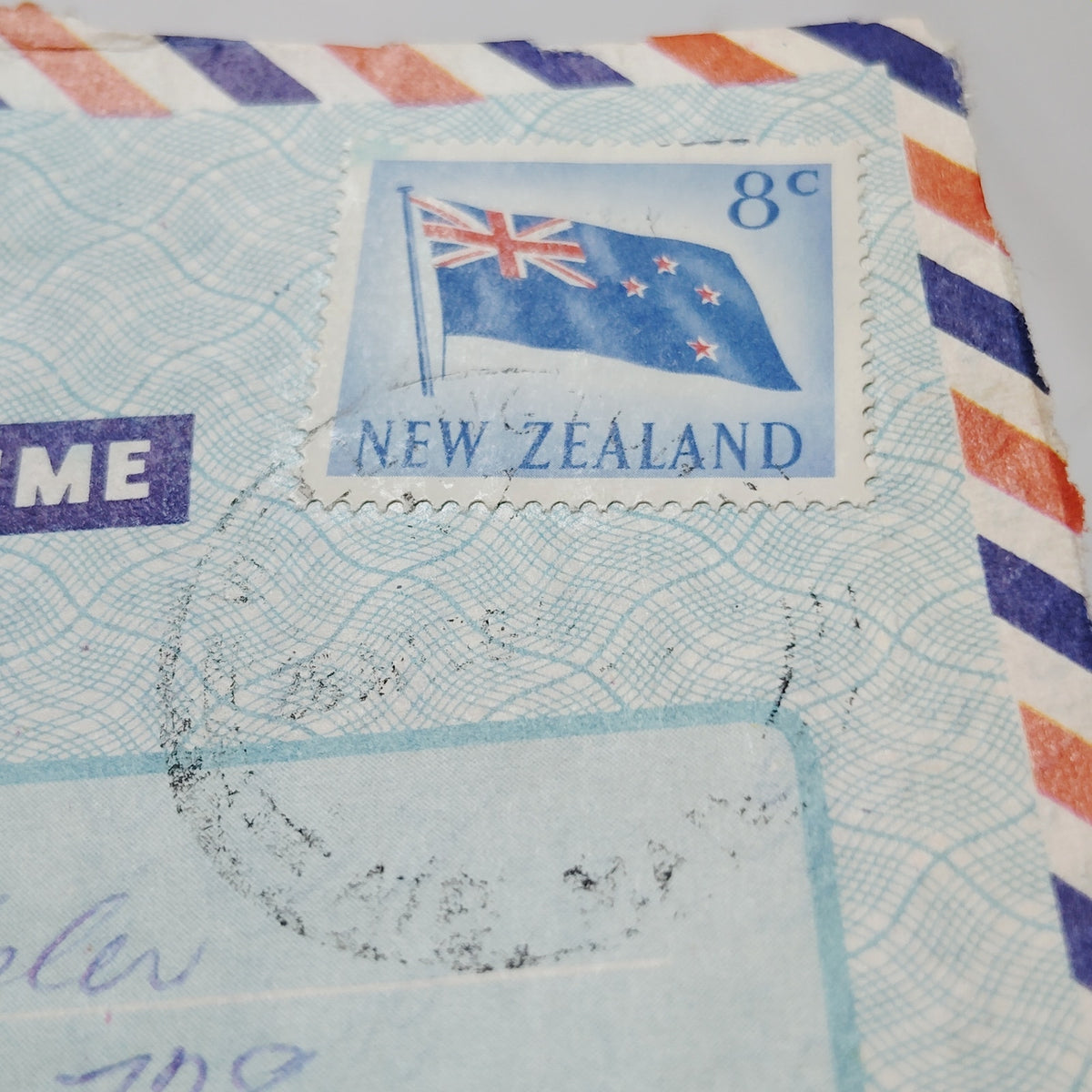 New Zealand 1968 Aerogramme 8c Flag Stamp Airmail Cover to USA NZ Post