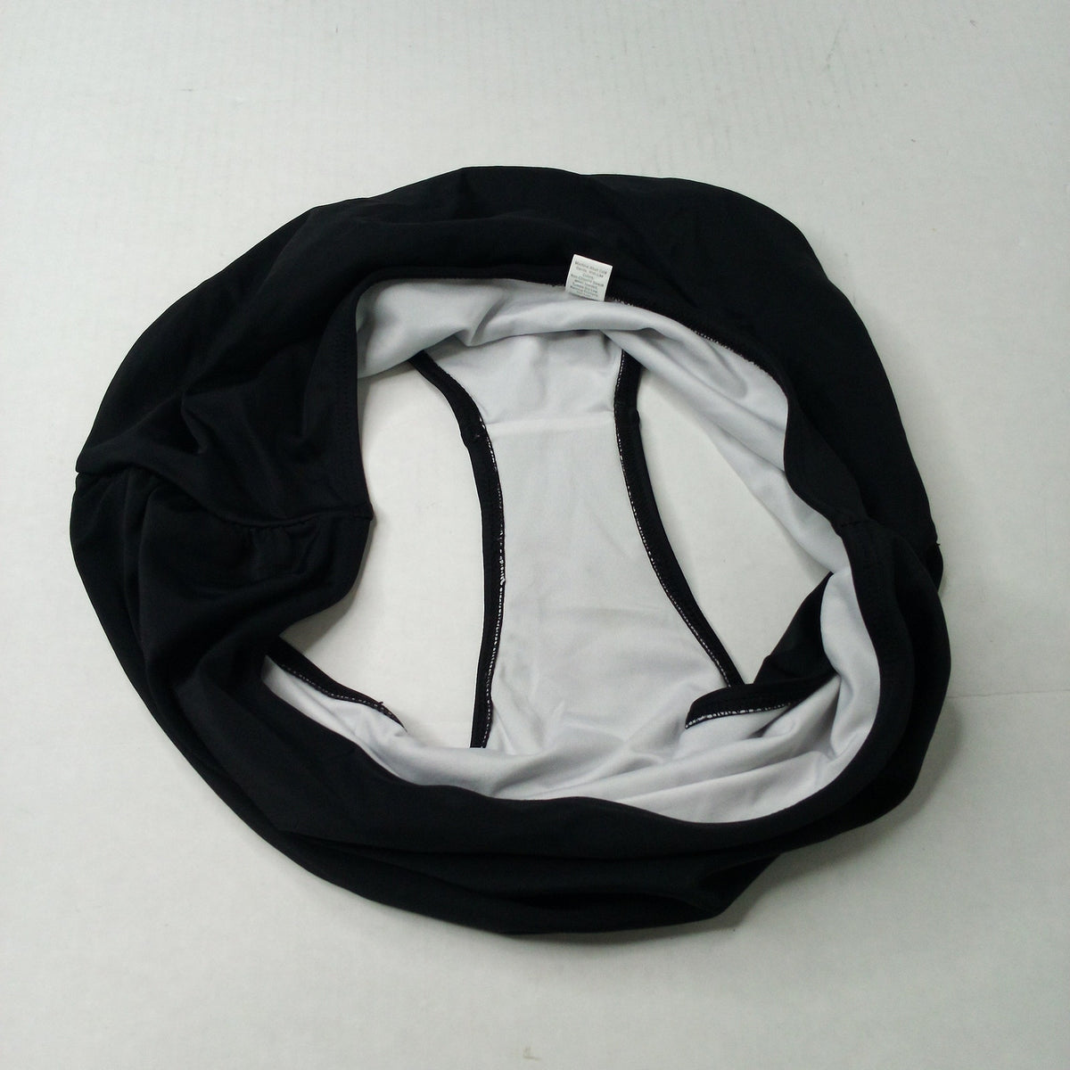 Black High-Waisted Swimsuit Bottoms Size L - Lined Stretch Swim Bottoms