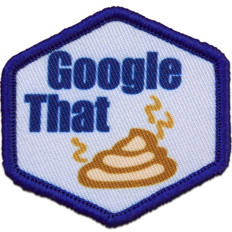 Google That "S**T Image" Novelty Patch Red Rock 2‑1/8" × 2" Printed Hook Back