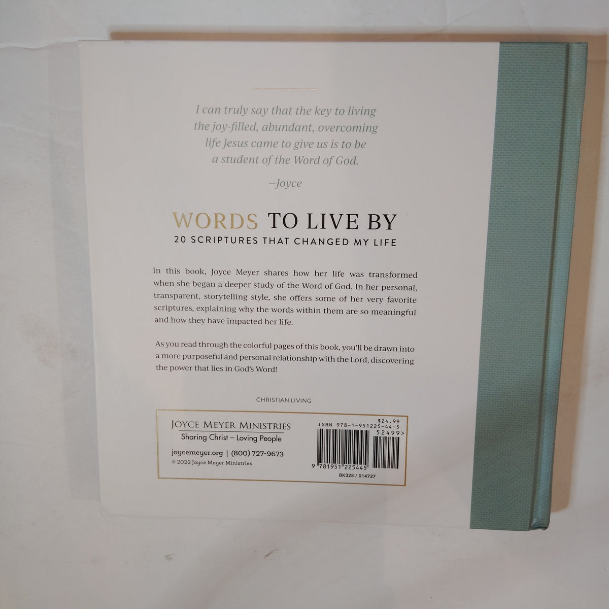 Joyce Meyer - Words to Live By: 20 Scriptures That Changed My Life Hardcover