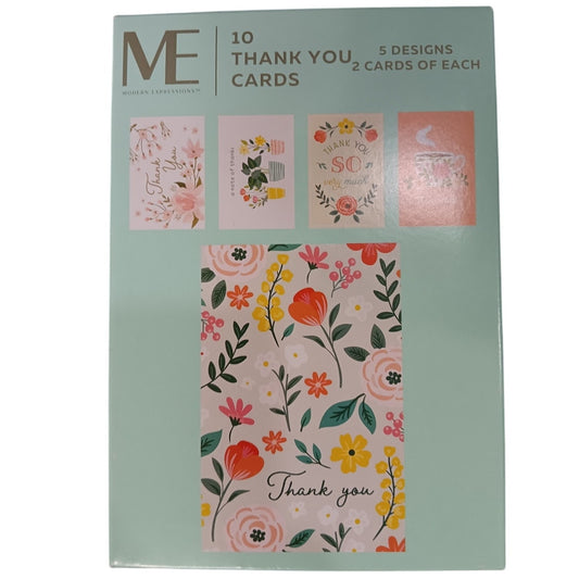 ME Thank You Cards - 10-Pack - 5 Styles x 2 Each - 4"x6" - Soy Ink - PN 619444