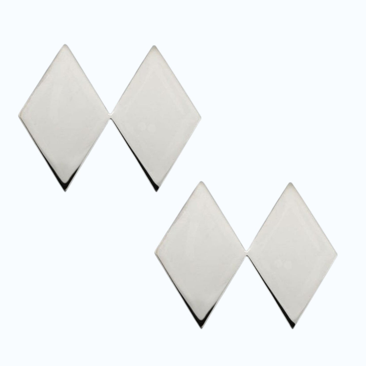 Lieutenant Colonel (LTC), Cadet/ROTC Double Diamond – Silver – Clutch Back, 1 Pr